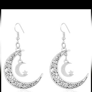 Hollow Star Moon Earrings